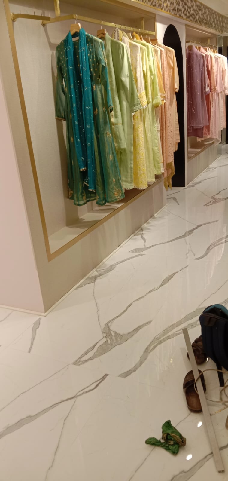 Boutique Display Racks & Italian Marble Hallway